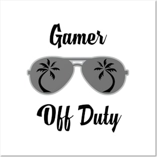 Off Duty Gamer Funny Summer Vacation Posters and Art